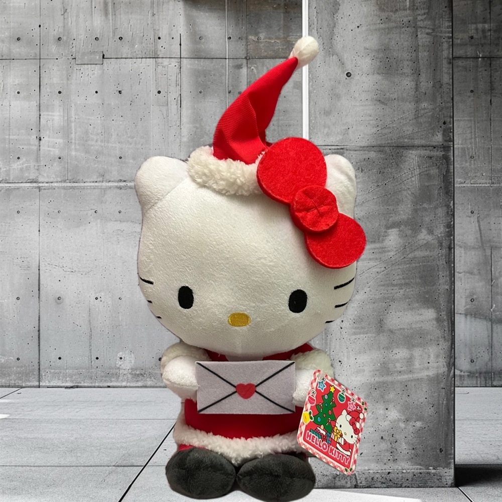 Hello Kitty Festive Plush with Red Santa Hat